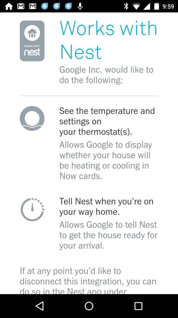 Google Now and Nest