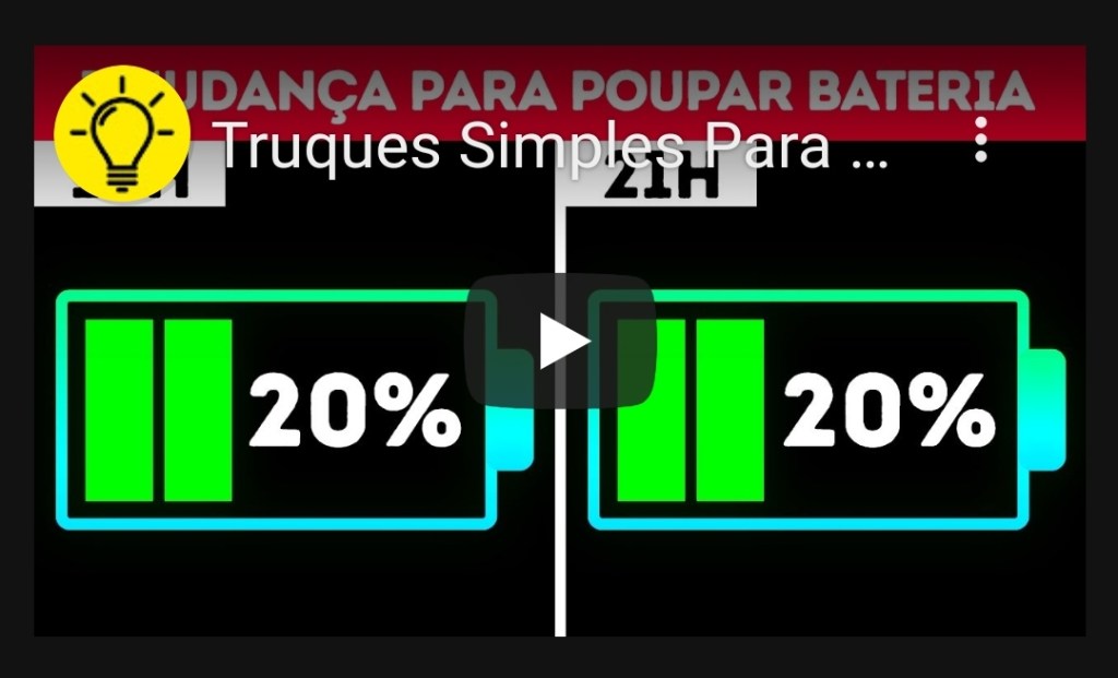 Assista a “Truques Simples Para Economizar Bateria Quando Ela Estiver Acabando” no&nbsp;YouTube