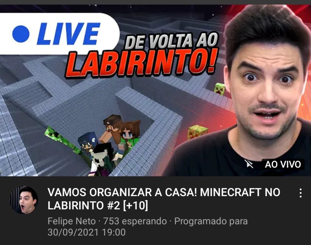 Assista a “VAMOS ORGANIZAR A CASA! MINECRAFT NO LABIRINTO #2 [+10]” no&nbsp;YouTube