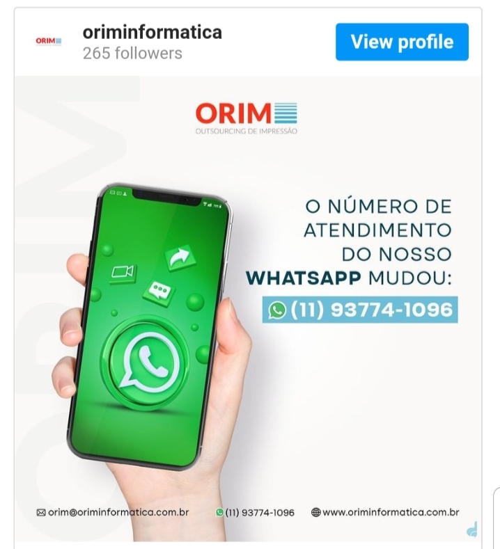O número de atendimento do nosso Whatsapp mudou | Orim&nbsp;Informática