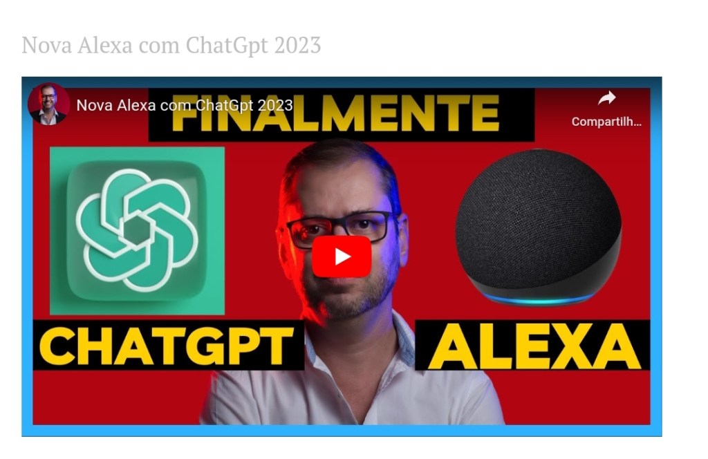 Nova Alexa com ChatGpt&nbsp;2023