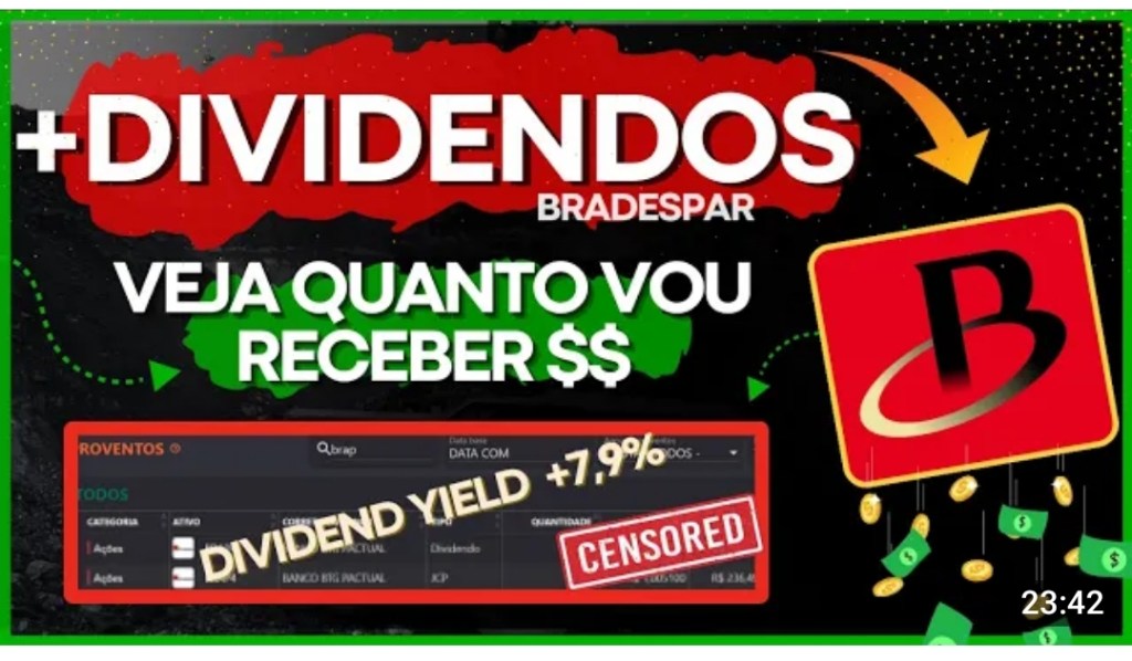 BRAP4 – DIVIDENDOS BRADESPAR R$1,29| VEJA QUANTO VOU RECEBER!&nbsp;DIVIDEND…