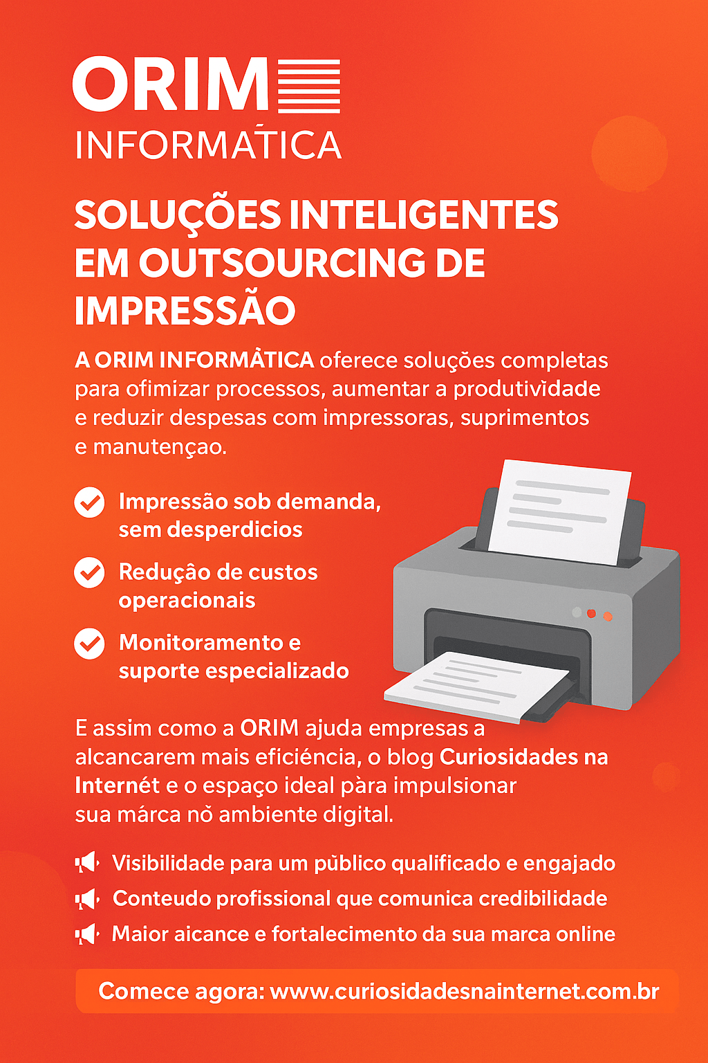 ORIM INFORMÁTICA: Soluções Inteligentes em Outsourcing de&nbsp;Impressão