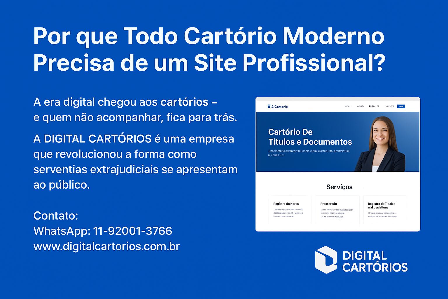 Site profissional para serventias extrajudiciais desenvolvido pela Digital Cartórios